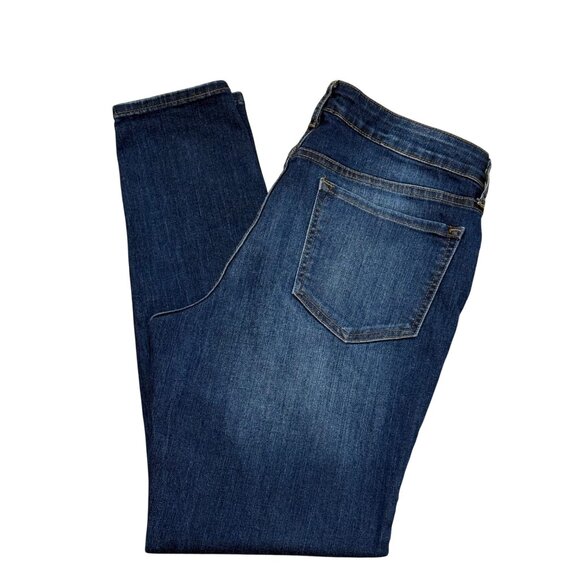 Old Navy Rockstar Mid Rise Ankle Jeans Size 12 Straight Leg Womens Dark Wash - Picture 1 of 13